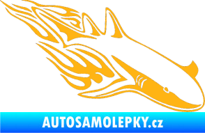 Samolepka Animal flames 048 pravá žralok světle oranžová