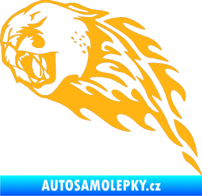 Samolepka Animal flames 083 levá puma světle oranžová
