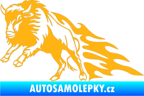 Samolepka Animal flames 089 levá býk světle oranžová