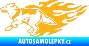 Samolepka Animal flames 090 levá vlk světle oranžová