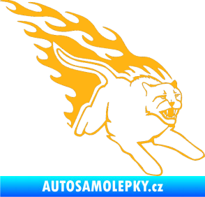 Samolepka Animal flames 096 pravá puma světle oranžová