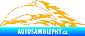 Samolepka Animal flames 099 levá delfín světle oranžová