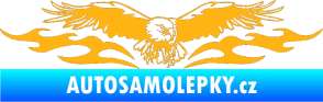Samolepka Animal flames 100 pravá orel světle oranžová