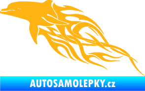 Samolepka Animal flames 102 levá delfín světle oranžová