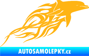 Samolepka Animal flames 102 pravá delfín světle oranžová
