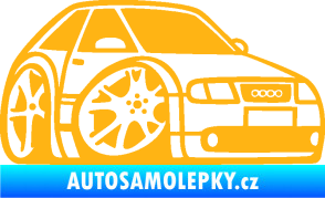 Samolepka Audi A3 karikatura pravá světle oranžová