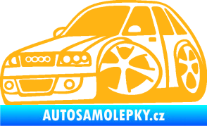 Samolepka Audi A4 karikatura levá světle oranžová