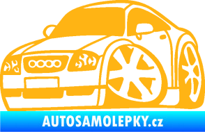 Samolepka Audi TT karikatura levá světle oranžová