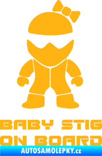 Samolepka Baby stig on board girl světle oranžová