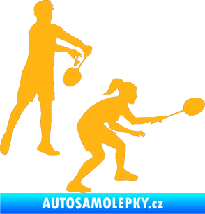 Samolepka Badminton team pravá světle oranžová