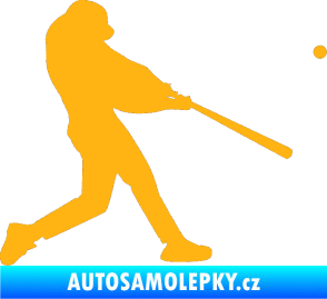 Samolepka Baseball 001 pravá světle oranžová