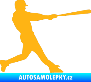 Samolepka Baseball 004 pravá světle oranžová
