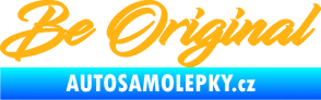 Samolepka Be Original nápis světle oranžová