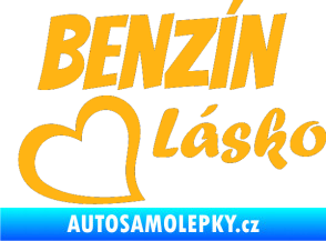 Samolepka Benzín Lásko světle oranžová