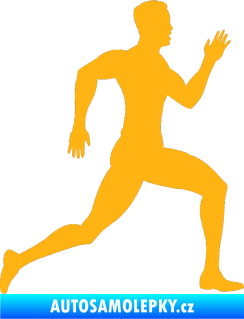 Samolepka Běžec 003 pravá světle oranžová