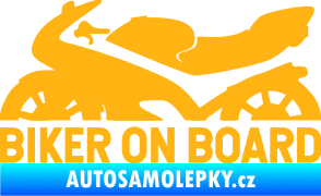 Samolepka Biker on board levá motorka světle oranžová