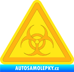 Samolepka Biohazard barevný trojúhelník světle oranžová