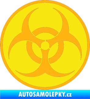 Samolepka Biohazard barevný  světle oranžová