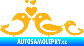 Samolepka Bird family 001 rodina v autě světle oranžová