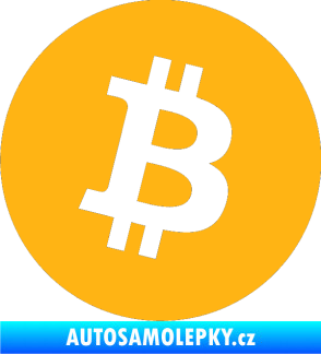 Samolepka Bitcoin 001 světle oranžová