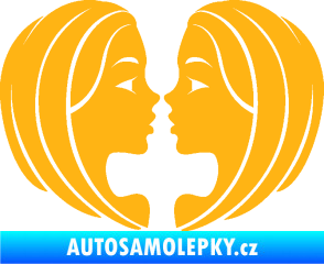 Samolepka Blíženci 002  světle oranžová