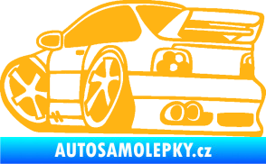 Samolepka BMW e46 karikatura levá světle oranžová