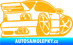 Samolepka BMW e46 karikatura pravá světle oranžová