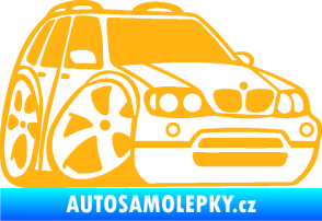 Samolepka BMW X5 karikatura pravá světle oranžová