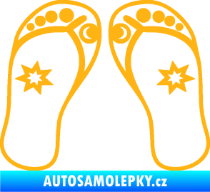 Samolepka Botičky 001 plážové žabky světle oranžová