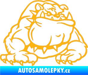 Samolepka Buldog 001 pravá pes světle oranžová