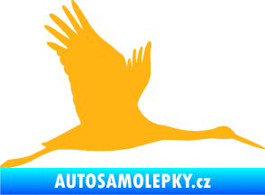 Samolepka Čáp 002 pravá světle oranžová