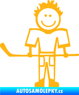 Samolepka Cartoon family kluk 002 levá hokejista světle oranžová