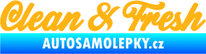 Samolepka Clean & Fresh nápis světle oranžová