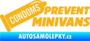 Samolepka Condoms prevent minivans světle oranžová