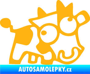 Samolepka Crazy cow pravá světle oranžová
