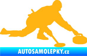 Samolepka Curling 003 pravá světle oranžová
