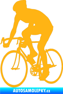 Samolepka Cyklista 001 levá světle oranžová