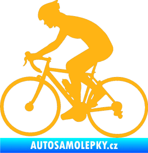 Samolepka Cyklista 005 levá světle oranžová