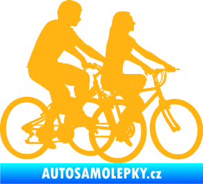 Samolepka Cyklisté 001 pravá pár světle oranžová