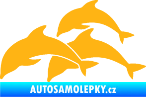 Samolepka Delfíni 001 levá světle oranžová