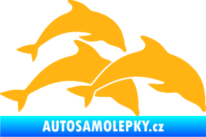 Samolepka Delfíni 001 pravá světle oranžová
