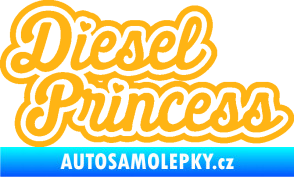 Samolepka Diesel princess nápis světle oranžová
