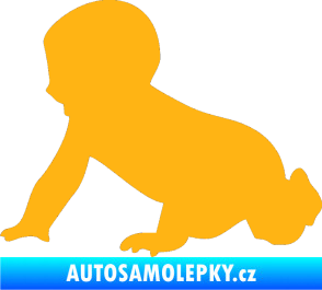 Samolepka Dítě v autě 025 levá miminko silueta světle oranžová