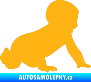 Samolepka Dítě v autě 025 pravá miminko silueta světle oranžová