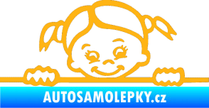 Samolepka Dítě v autě 030 pravá malá slečna hlavička světle oranžová