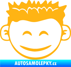 Samolepka Dítě v autě 048 pravá kluk hlavička světle oranžová