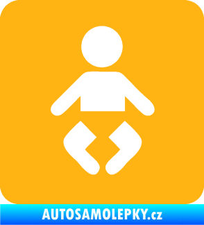 Samolepka Dítě v autě 093 symbol miminka světle oranžová