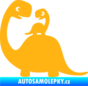 Samolepka Dítě v autě 105 levá dinosaurus světle oranžová