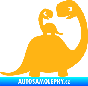 Samolepka Dítě v autě 105 pravá dinosaurus světle oranžová