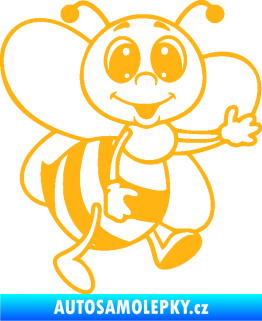 Samolepka Dítě v autě 106 pravá včelička světle oranžová